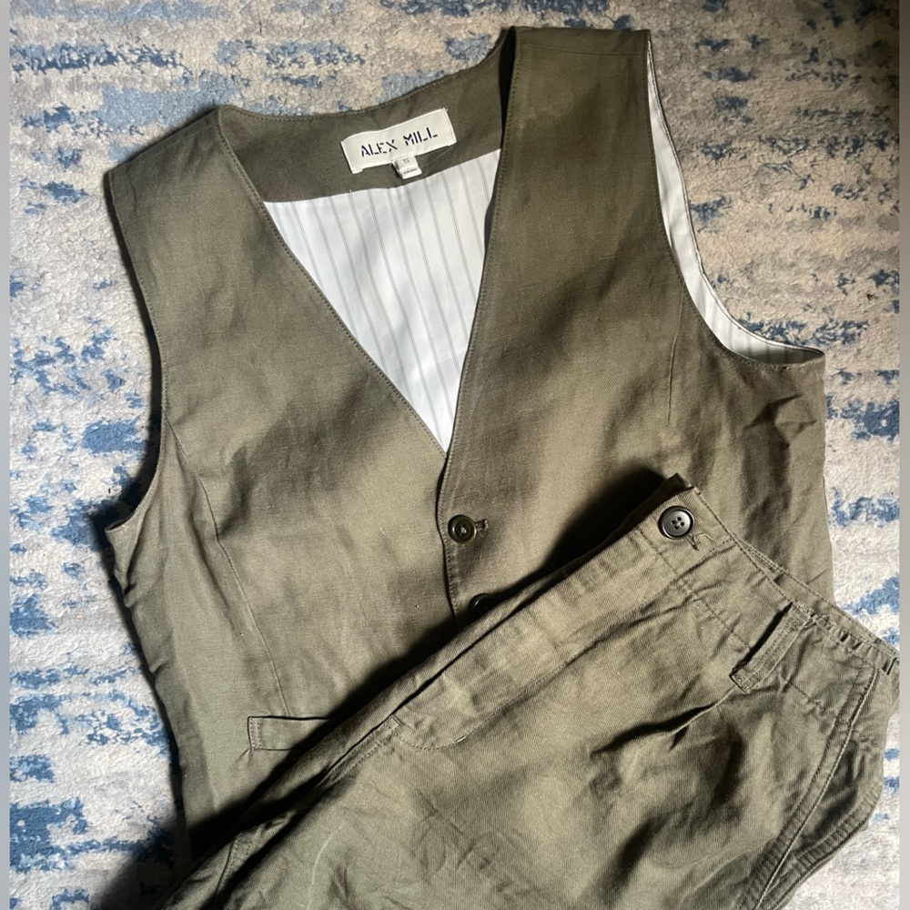 Alex Mill “Kam” Linen Short and Vest Set